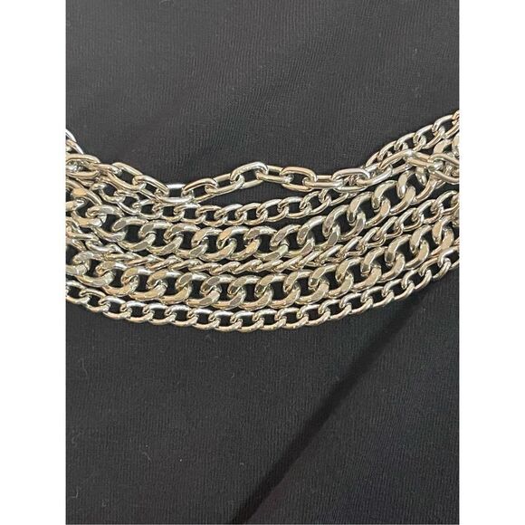 Michael Michael women’s 1X black sleeveless blouse with built in necklace - Picture 7 of 7